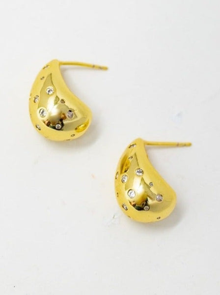 CZ Cluster Teardrop Earrings