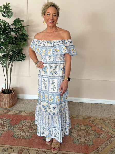 Hamptons Ruffle Sleeve Maxi Dress