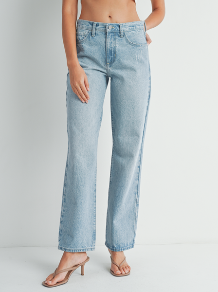 Just Black Denim : Relaxed Straight Jeans