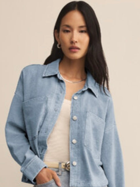 Z Supply All Day Cropped Knit Denim Jacket – Vintage Charm
