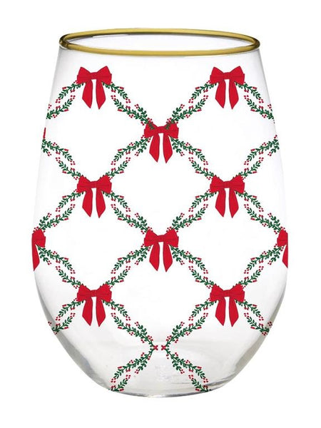 Holiday Trellis Stemless Glass