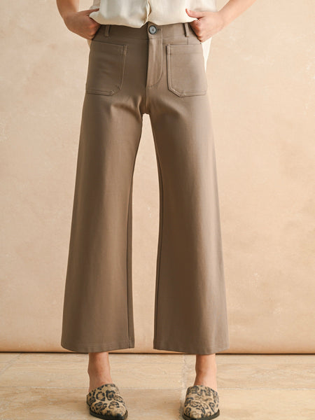 Ponte Fabric Crop Pants