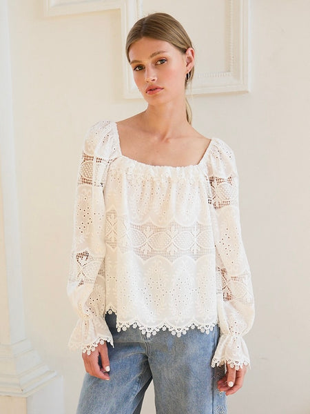Emme Embroidered Lace Top