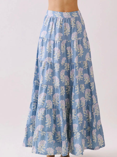 Floral Print Multi Tier Skirt