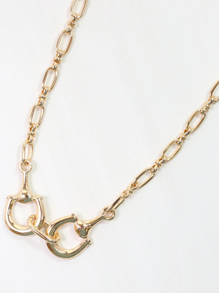 Declan Double Horsebit Necklace