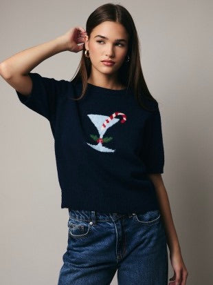 "Holiday Cocktail" Graphic Sweater