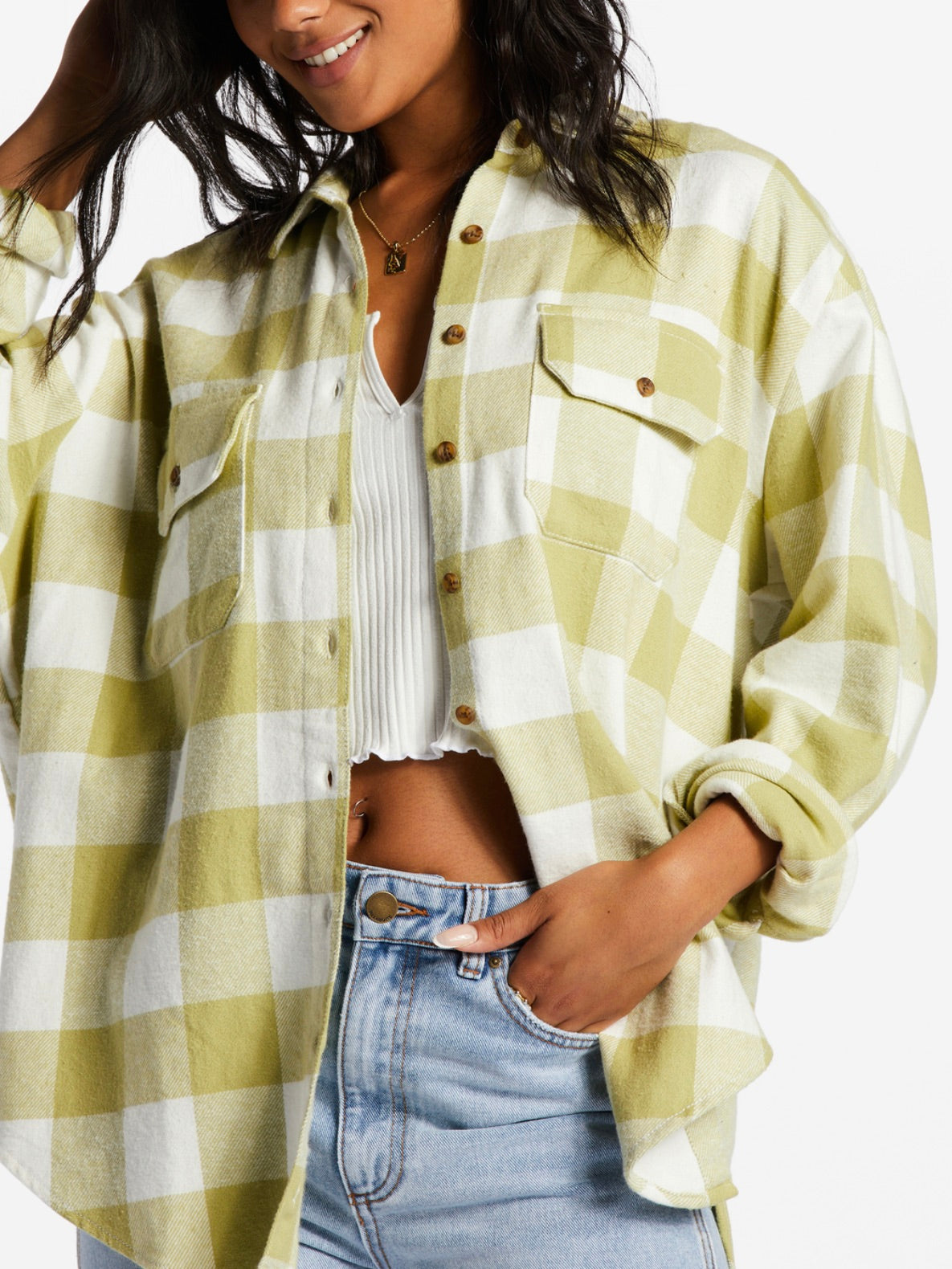 So Stoked Plaid Button Up