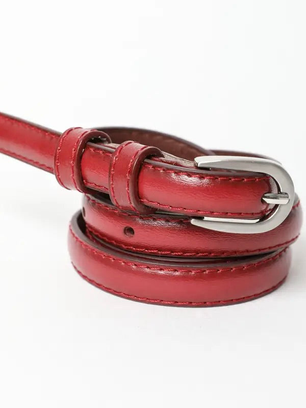 Skinny Horseshoe Buckle Belt