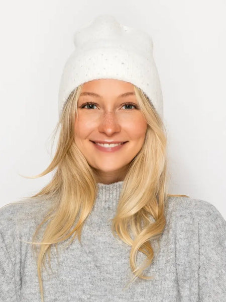 Rhinestone Knit Pom Beanie