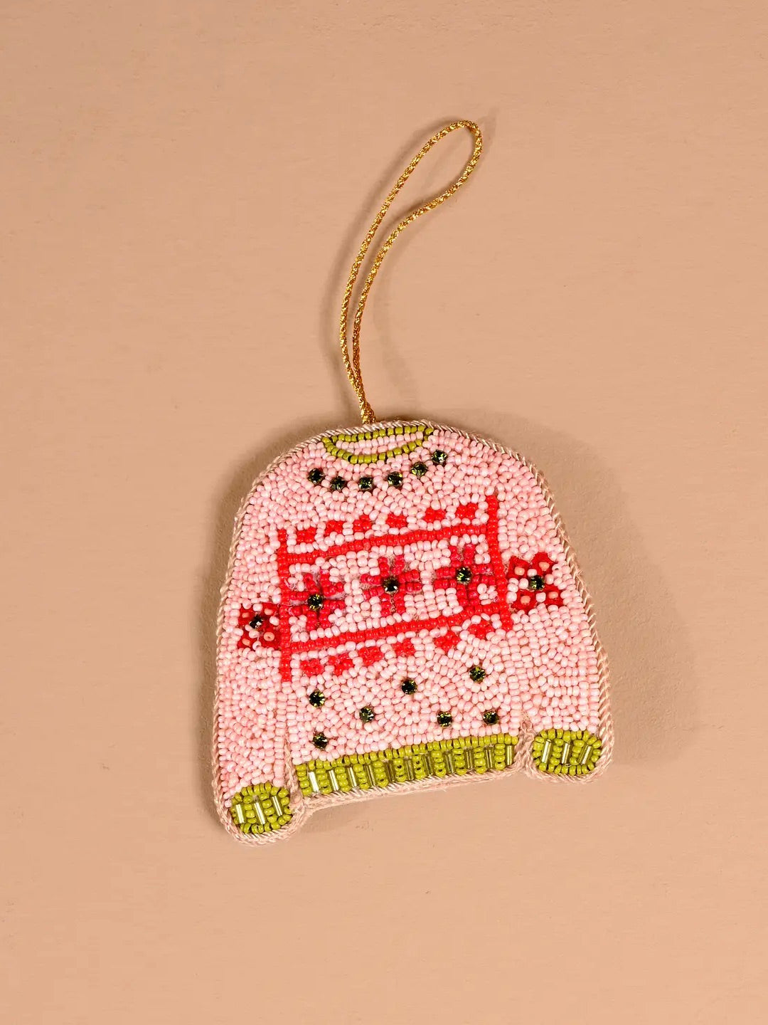 Christmas Sweater Hand Beaded Ornament
