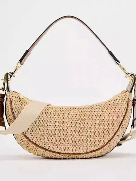 Crescent Straw Bag
