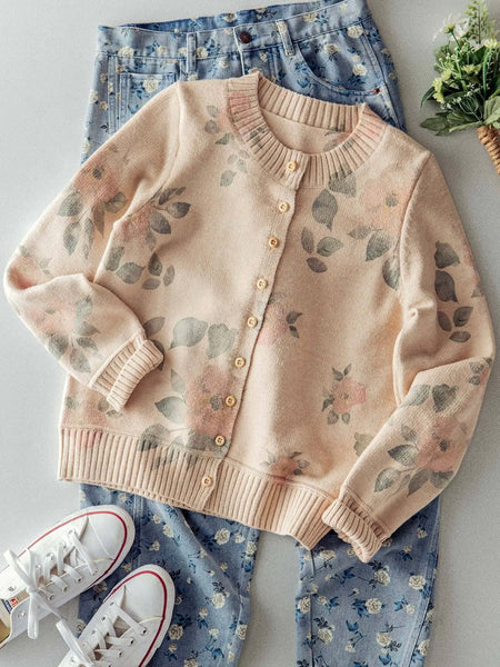 Romantic Floral Print Cardigan