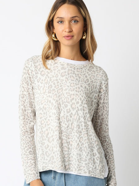 Blush Leopard Layered Sweater Top