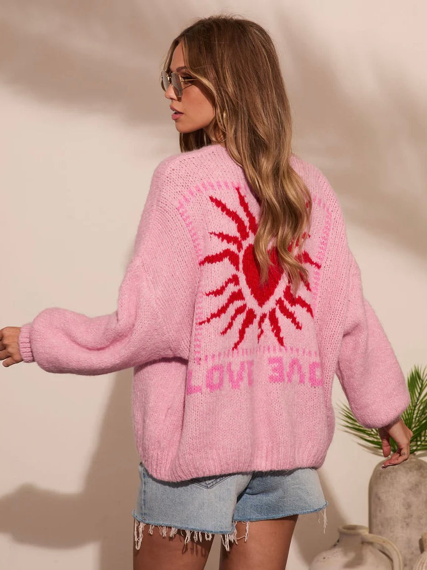 Jacquard Heart Cardigan