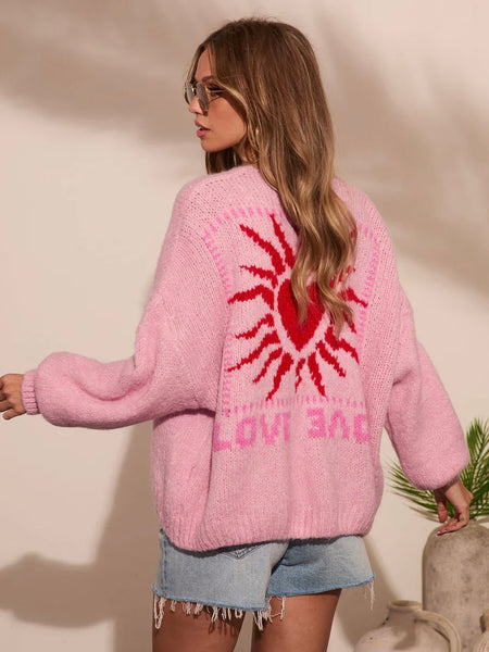 Jacquard Heart Cardigan