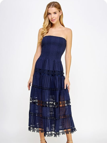 Eyelet Lace Tube Dress