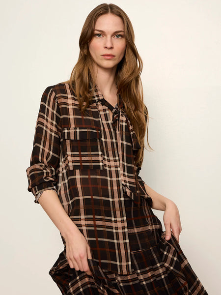 Sanctuary Meet Me In Paris Tie Neck Blouse