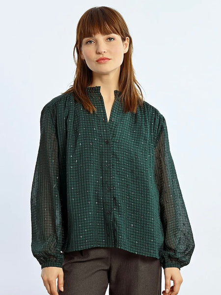 Dot Sequin Woven Shirt