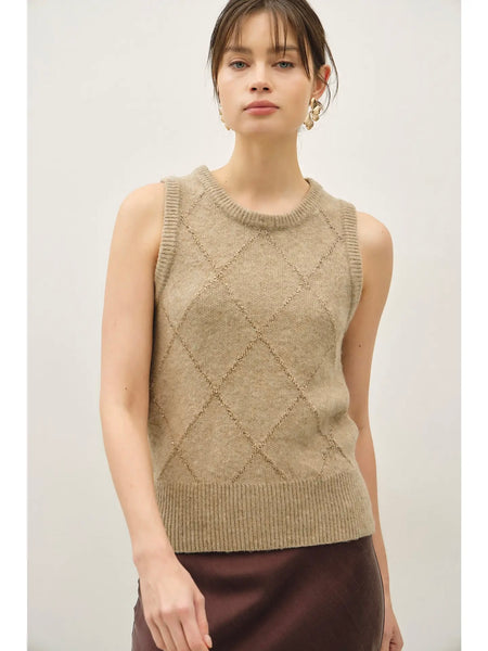 Shimmering Argyle Sweater Vest