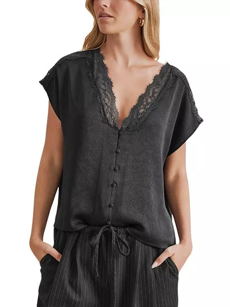 Splendid Adalyn Lace Trim Top