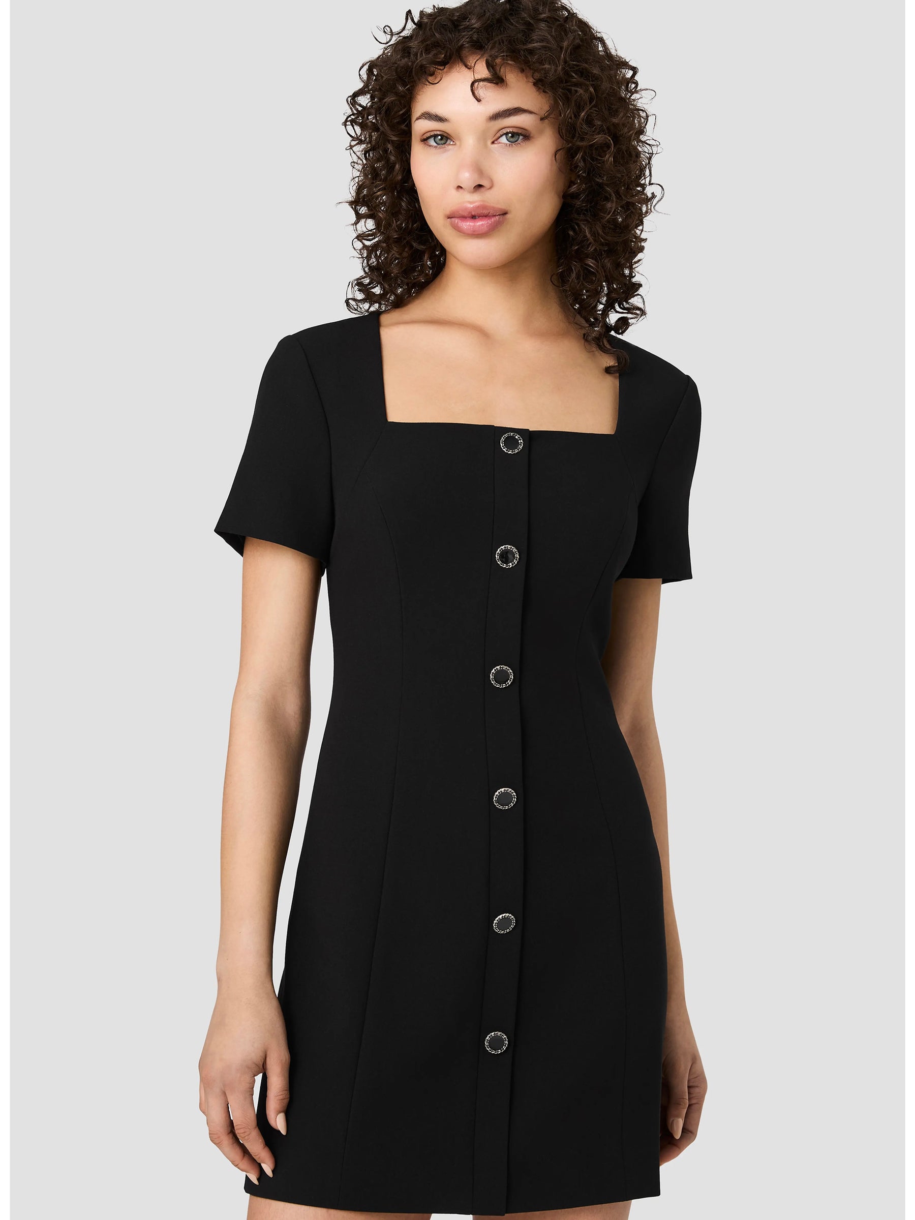 French Conncetion Azra Button Front Mini Dress