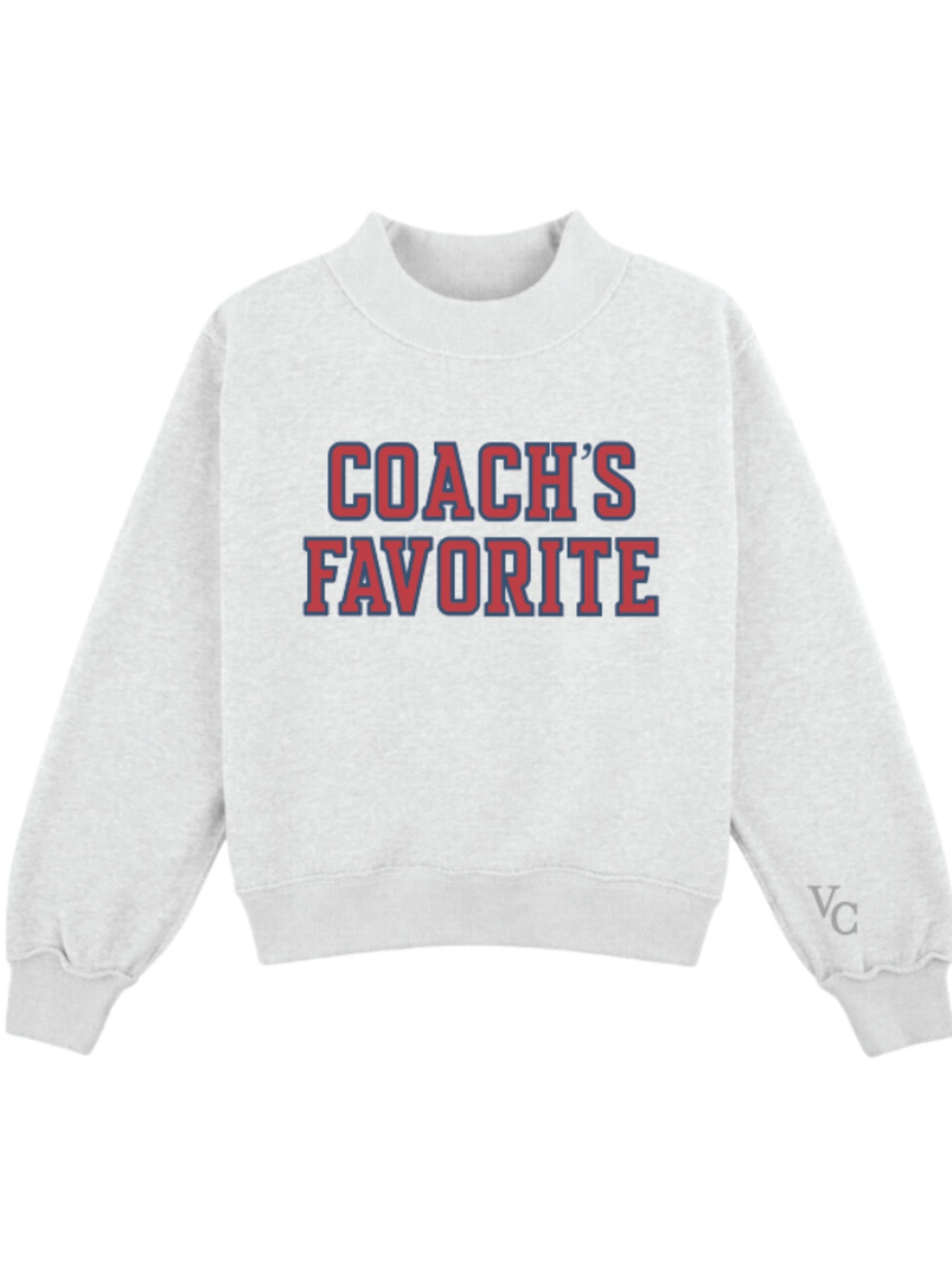 Custom Coach's Favorite Mockneck Sweatshirt - Red/Navy
