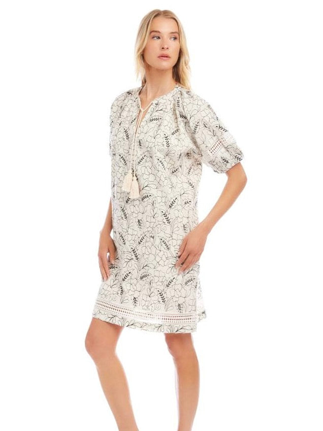 {Karen Kane} Puff Sleeve Tassel Dress