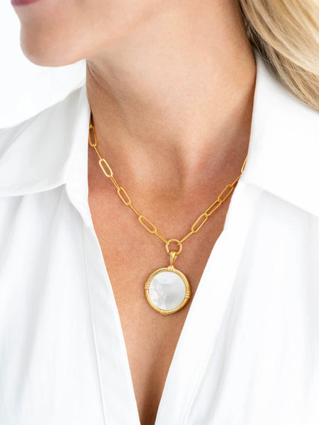 Susan Shaw Ida Paperclip Necklace - Mother Of Pearl