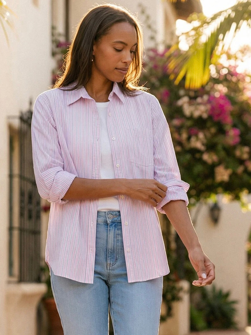 {Karen Kane} Stripe Button Up Shirt