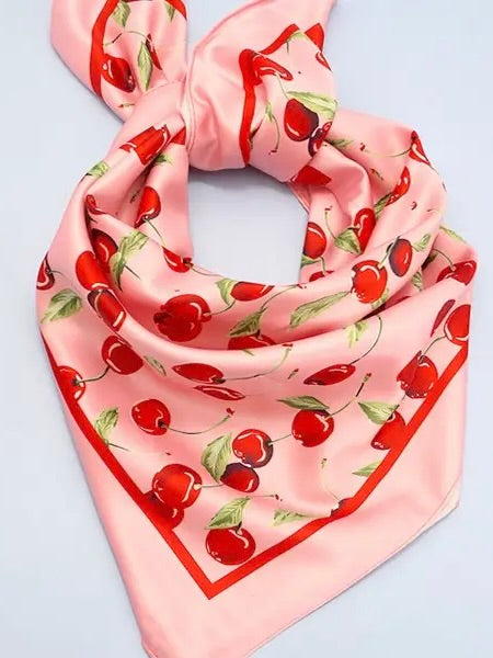 Cherry Silk Bandana