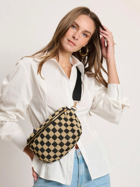 Gizelle Large Checker Belt Bag