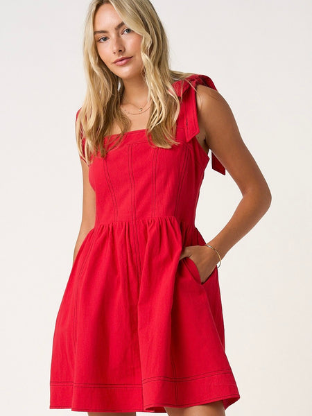 Game Day Contrast Stitch Mini Dress
