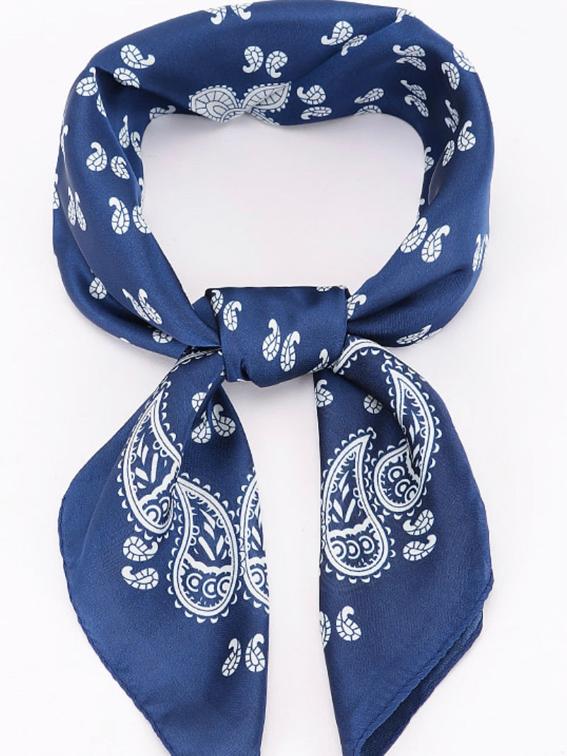 Bandana Print Silk Scarf