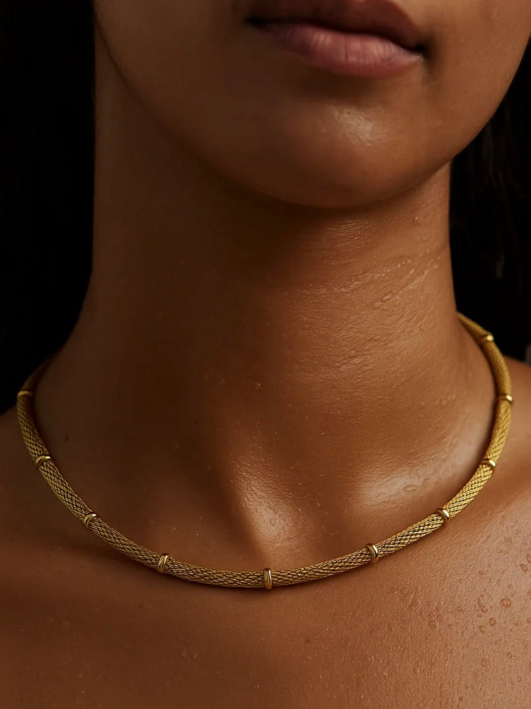 Ellie Vail Cosette Beaded Round Mesh Chain Necklace