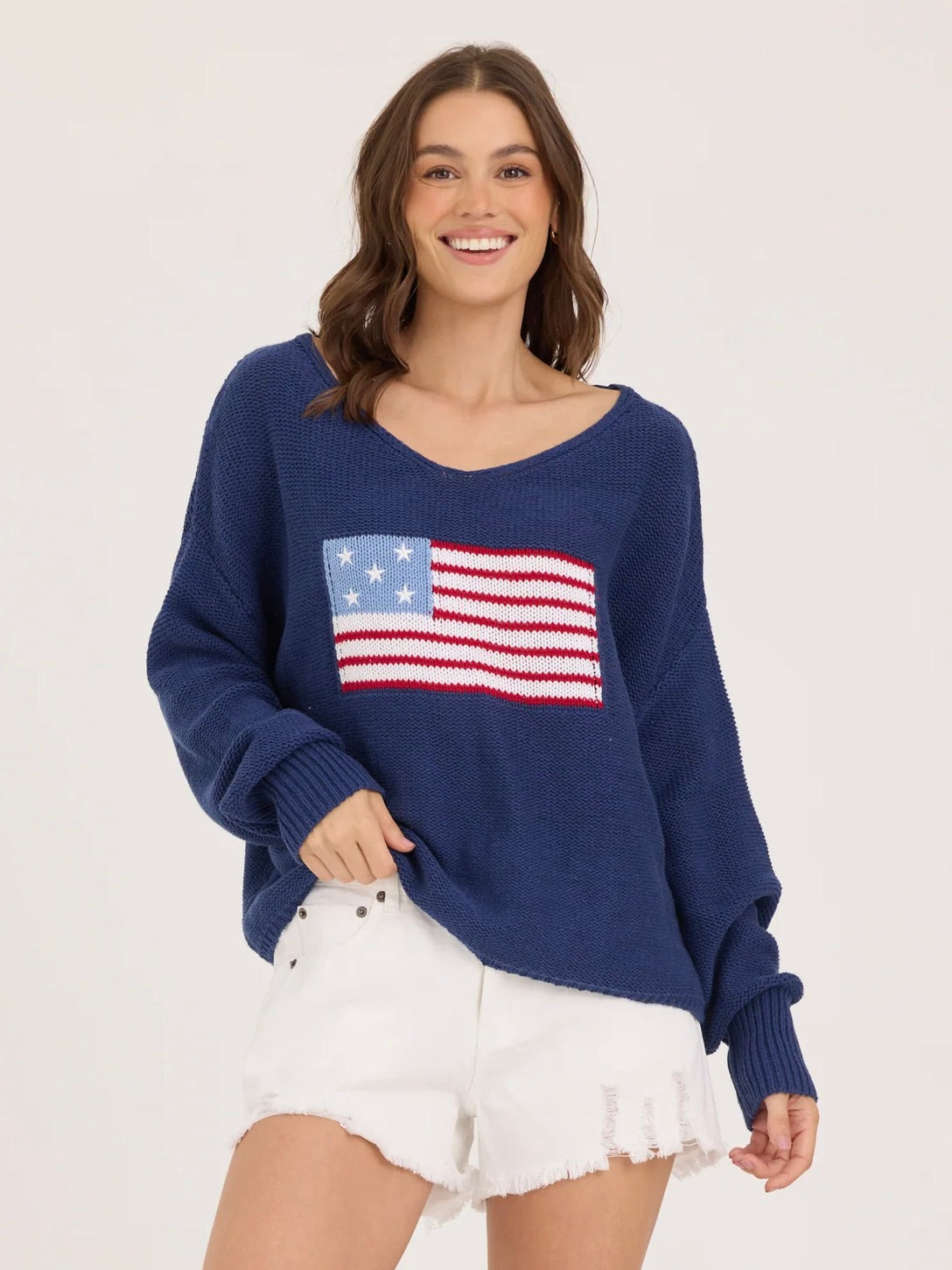 American Flag Graphic Sweater