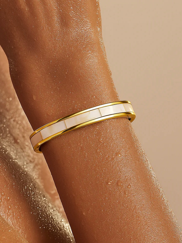 {Ellie Vail} Estelle Mother Of Pearl Bangle Bracelet