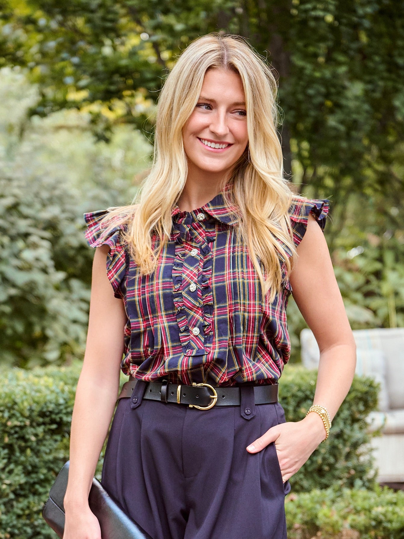 Lauren Plaid Top