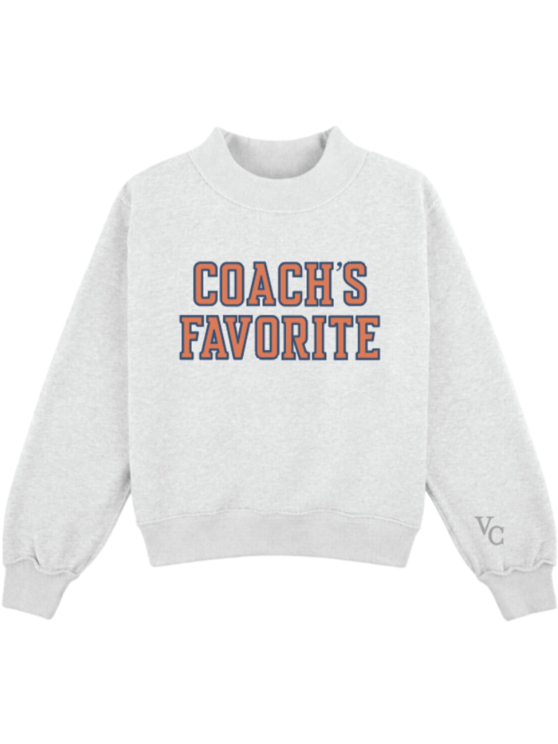 Custom Coach's Favorite Mockneck Sweatshirt - Orange/Navy