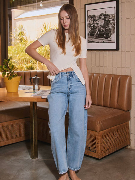 Lovervet High Rise Barrel Jean