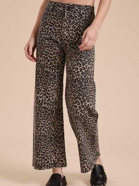 Leopard Printed Denim Pant