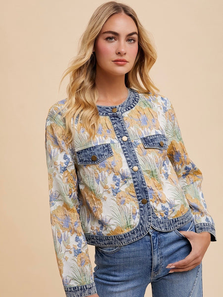 Floral Jacquard Jacket