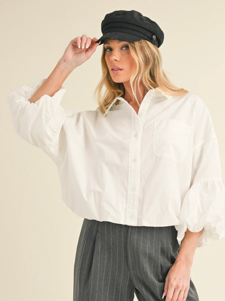 Button Down Bubble Top