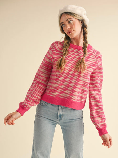 Geo Pattern Crewneck Sweater