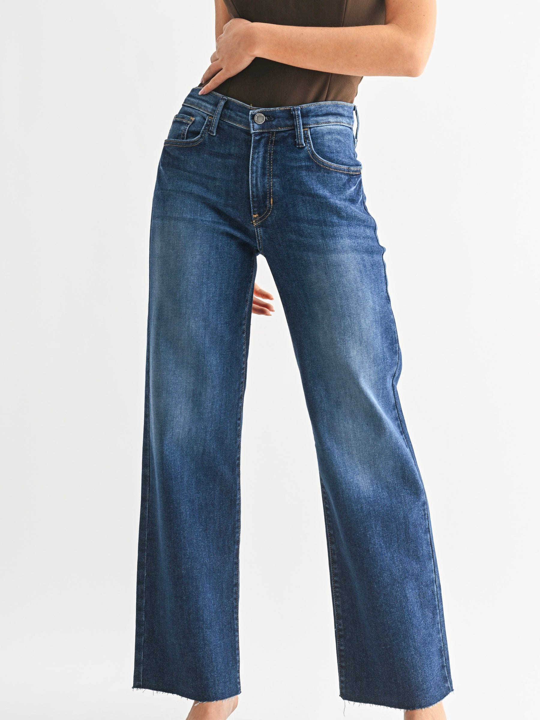 Just Black Denim Slim Palazzo With Scissor Cut