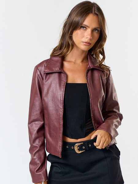 Carline Faux Leather Jacket