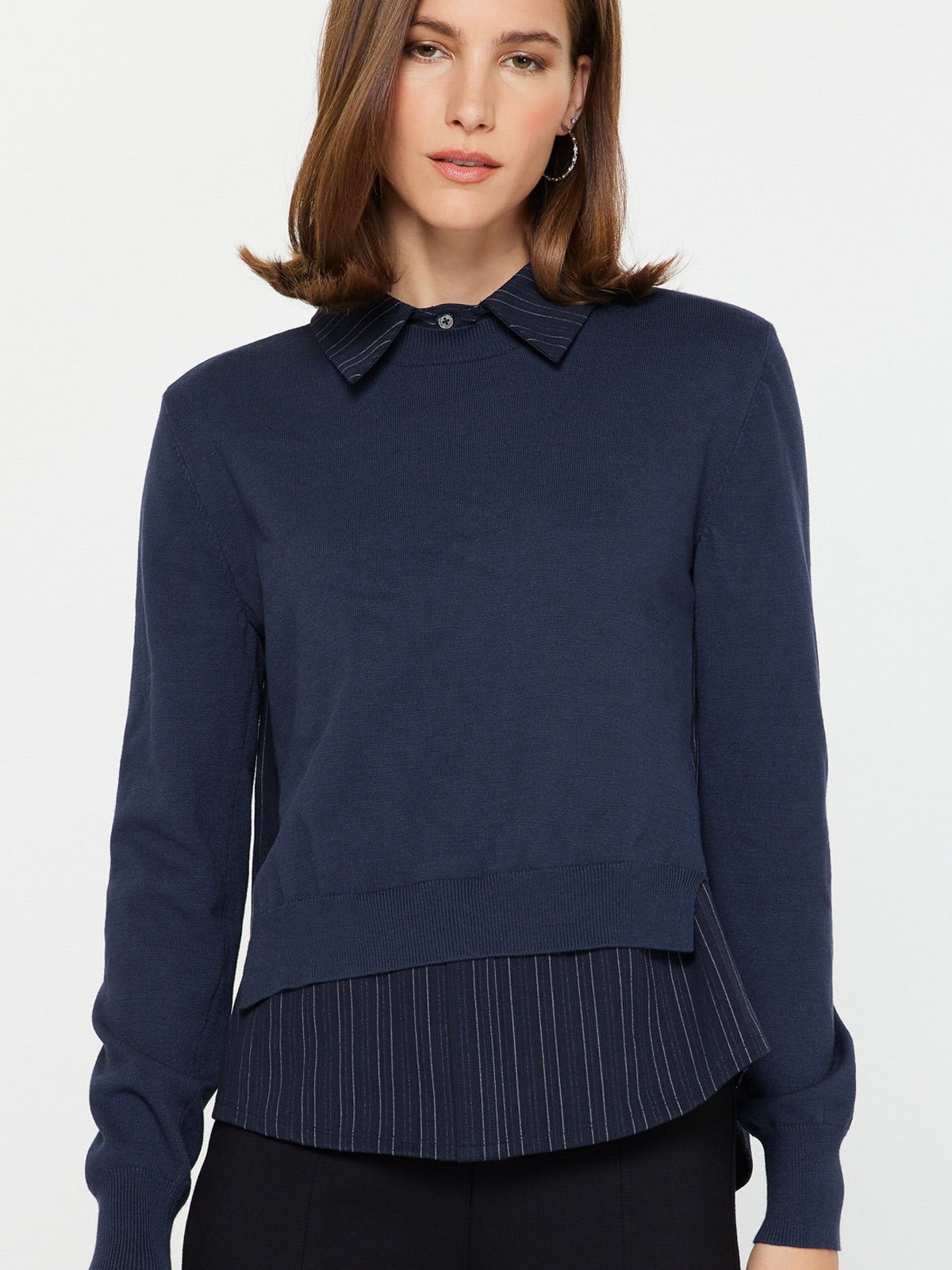 Wendy Woven Combo Sweater/Shirt