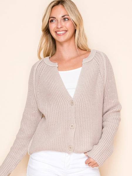 Split Collar Cardigan