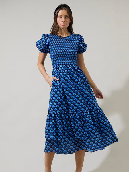 Bali Town Aruba Smocked Midi Dress