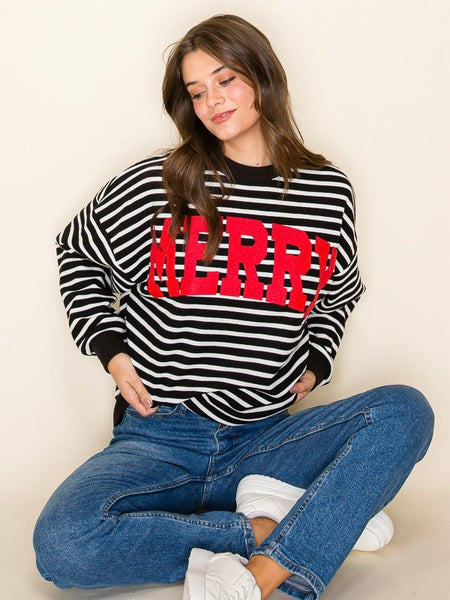 Merry Stripe Cloudy Knit Top