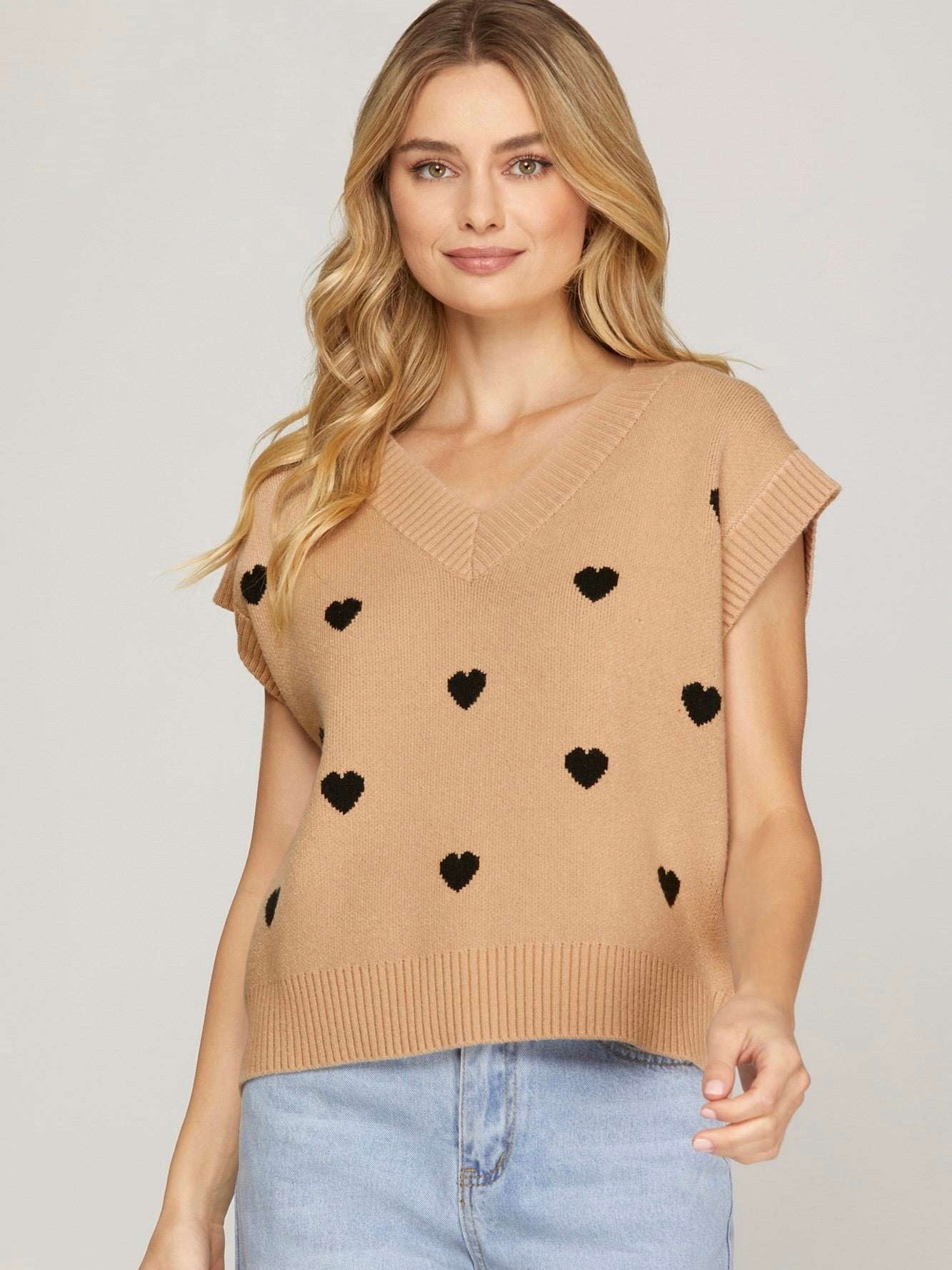 Heart Pattern Sweater Vest